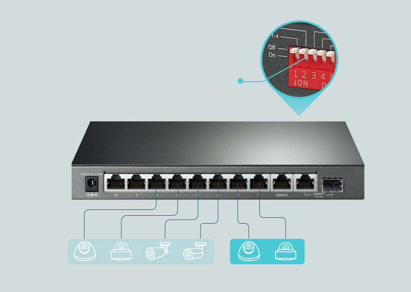 TP-Link TL-SG1210MP 10-port gigabit switch with 8 PoE+ ports