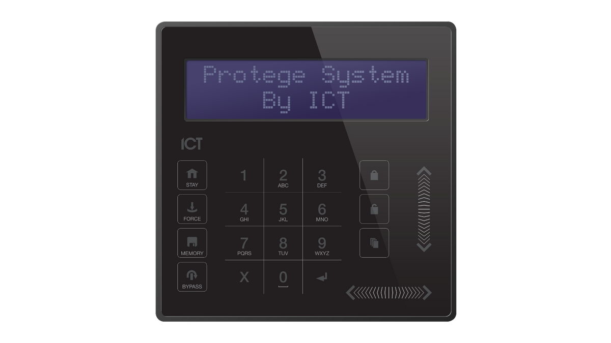 ICT Protege Touch Sense LCD keypad, black